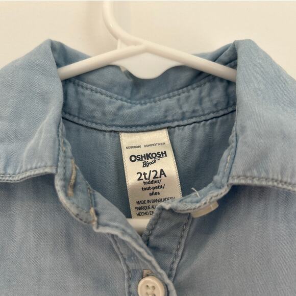 OshKosh B'gosh Denim & Pink Tulle Dress, Toddler Girl Size 2T - Picture 4 of 5